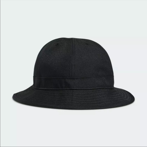 Adidas Unisex Originals Bell Bucket Hat Black White Logo Boonie - Picture 4 of 10